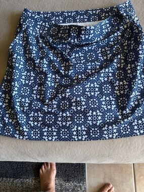 Geometric Navy and White Golf Polo
